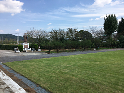 Looking out to left side of the field at the Jinseong Campus